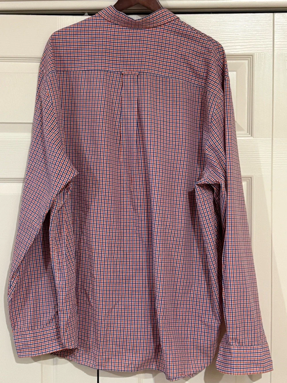 Saddlebred Orange and Blue Micro-Check Button-Down Shirt 3XL Tall